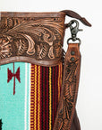 American Darling SIGNATURE CROSSBODY Hand Tooled Upcycled Wool Genuine Leather women bag western handbag purse