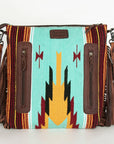 American Darling SIGNATURE CROSSBODY Hand Tooled Upcycled Wool Genuine Leather women bag western handbag purse