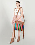 American Darling ADBGZ240 Tote Hand Tooled Saddle Blanket Genuine Leather Women Bag Western Handbag Purse