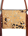 American Darling Western Small Crossbody Bag – Genuine Hair-On Cowhide Leather with Fringes, Adjustable Strap, Handcrafted in Texas