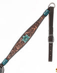 HILASON Western Horse Breast Collar American Leather Floral Tan Dark Brown