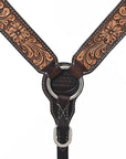 HILASON Western Horse Headstall Breast Collar Wither Strap Set American Leather Floral