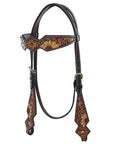 Hand-Carved Leather Western Headstall And Breast Collar Set For Training And Showing