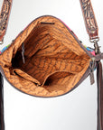 American Darling ADBGZ250 Signature Crossbody Hand Tooled Saddle Blanket Genuine Leather Women Bag Western Handbag Purse