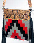 American Darling ADBGZ252 Signature Crossbody Hand Tooled Saddle Blanket Genuine Leather Women Bag Western Handbag Purse