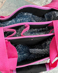HILASON Western Horse Grooming Tote Bag Organizer Tool Kit Accessories Black/Pink