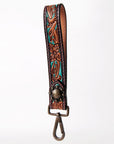 American Darling ADBRF127 Hand Tooled Genuine Leather Handle Strap For Wristlet Bags