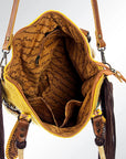 American Darling ADBG541DAR1 Tote Hand Tooled Saddle Blanket Genuine Leather Women Bag Western Handbag Purse