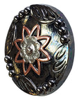 HILASON Western Screw Back 3 Tone Antique Floral Finishing Concho Saddle & Tack