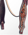 American Darling Western Horse Floral Genuine Leather Headstall Tack Set