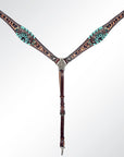 American Darling Western Horse Floral Headstall Tack Set Genuine Leather
