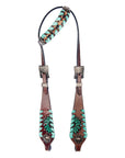 American Darling Western Horse Floral Headstall Tack Set Genuine Leather