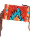 American Darling ADBG344D2 Wristlet Hand Tooled Saddle Blanket Genuine Leather Women Bag Western Handbag Purse