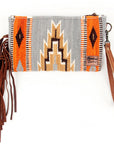 American Darling ADBG344D3 Wristlet Hand Tooled Saddle Blanket Genuine Leather Women Bag Western Handbag Purse