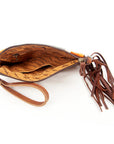 American Darling ADBG344D3 Wristlet Hand Tooled Saddle Blanket Genuine Leather Women Bag Western Handbag Purse