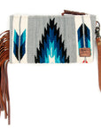 American Darling ADBG344D8 Wristlet Hand Tooled Saddle Blanket Genuine Leather Women Bag Western Handbag Purse