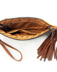 American Darling ADBG344D12 Wristlet Hand Tooled Saddle Blanket Genuine Leather Women Bag Western Handbag Purse