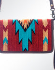 American Darling ORGANISER Upcycled Wool Genuine Leather women bag western handbag purse