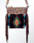 American Darling Signature Crossbody Hand Tooled Saddle Blanket Genuine Leather Women Bag Western Handbag Purse