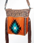 American Darling Signature Crossbody Hand Tooled Saddle Blanket Genuine Leather Women Bag Western Handbag Purse