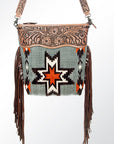 American Darling Signature Crossbody Hand Tooled Saddle Blanket Genuine Leather Women Bag Western Handbag Purse