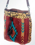 American Darling ADBG574D1 Large Crossbody Saddle Blanket Hair On Genuine Leather Women Bag Western Handbag Purse