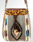 American Darling ADBG574D1 Large Crossbody Saddle Blanket Hair On Genuine Leather Women Bag Western Handbag Purse
