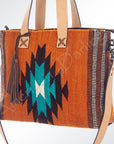 American Darling Tote Saddle Blanket Genuine Leather Women Bag Western Handbag Purse