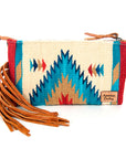 American Darling ADBG344TANB Wristlet Hand Tooled Saddle Blanket Genuine Leather Women Bag Western Handbag Purse