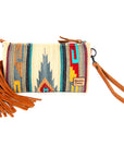 American Darling ADBG344TAND Wristlet Hand Tooled Saddle Blanket Genuine Leather Women Bag Western Handbag Purse