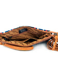American Darling ADBG344TANDAR6 Wristlet Hand Tooled Saddle Blanket Genuine Leather Women Bag Western Handbag Purse