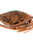 American Darling ADBG344TANDAR12 Wristlet Hand Tooled Saddle Blanket Genuine Leather Women Bag Western Handbag Purse