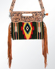 American Darling ADBG496A Clutch Hand Tooled Saddle Blanket Genuine Leather Women Bag Western Handbag Purse