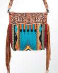 American Darling Signature Crossbody Hand Tooled Saddle Blanket Genuine Leather Women Bag Western Handbag Purse
