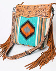 American Darling Signature Crossbody Hand Tooled Saddle Blanket Genuine Leather Women Bag Western Handbag Purse
