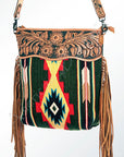 American Darling Signature Crossbody Hand Tooled Saddle Blanket Genuine Leather Women Bag Western Handbag Purse
