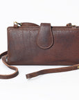 American Darling Wristlet Bag, Hand-Painted Genuine Leather, Western Vegetable Tanned Full Grain Leather Wallet Bag
