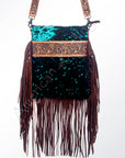 American Darling Large Crossbody Hand Tooled Hair On Genuine Leather Women Bag Western Handbag Purse