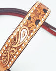 Authentic Dark Brown Leather Western Horse Headstall With Durable Fit And Comfort