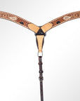 Exquisite Durable Full Grain Leather Western Equestrian Breast Collar In Dark Brown