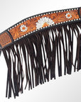 AMERICAN DARLING Western Horse Breast Collar Hand Carved American Leather Tan