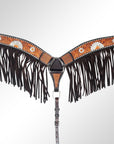 AMERICAN DARLING Western Horse Breast Collar Hand Carved American Leather Tan