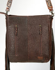 American Darling Large Crossbody Hand Tooled Hair On Genuine Leather Women Bag Western Handbag Purse