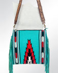 ADBGZ260D1 American Darling Saddle Blanket Hair On Genuine Leather Women Bag Western Handbag Purse