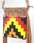 American Darling ADBGZ270 Messenger Hand Tooled Saddle Blanket Genuine Leather Women Bag Western Handbag Purse