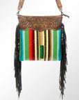American Darling ADBGZ272 Messenger Hand Tooled Saddle Blanket Genuine Leather Women Bag Western Handbag Purse