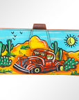 American Darling Wristlet Bag, Hand-Painted Genuine Leather, Western Vegetable Tanned Full Grain Leather Wallet Bag