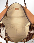 American Darling ADBGI123B Duffel Hair On Genuine Leather Women Bag Western Handbag Purse