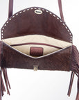 American Darling ADBGI150B Wallet Hand Tooled Hair On Genuine Leather Women Bag Western Handbag Purse