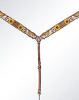 AMERICAN DARLING Western Horse One Ear Headstall Breast Collar Set Leather